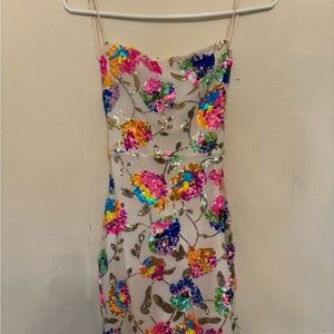 Lucy in the Sky Multicolor Sequin Strapless Dress